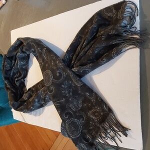 Cashmink Luxe Neutral Black/Gray Butter Soft elegant Dress Scarf Wrap Shawl